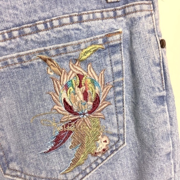 ROBERTO CAVALLI VINTAGE 90s EMBROIDERED BOHO JEANS - Picture 9 of 14